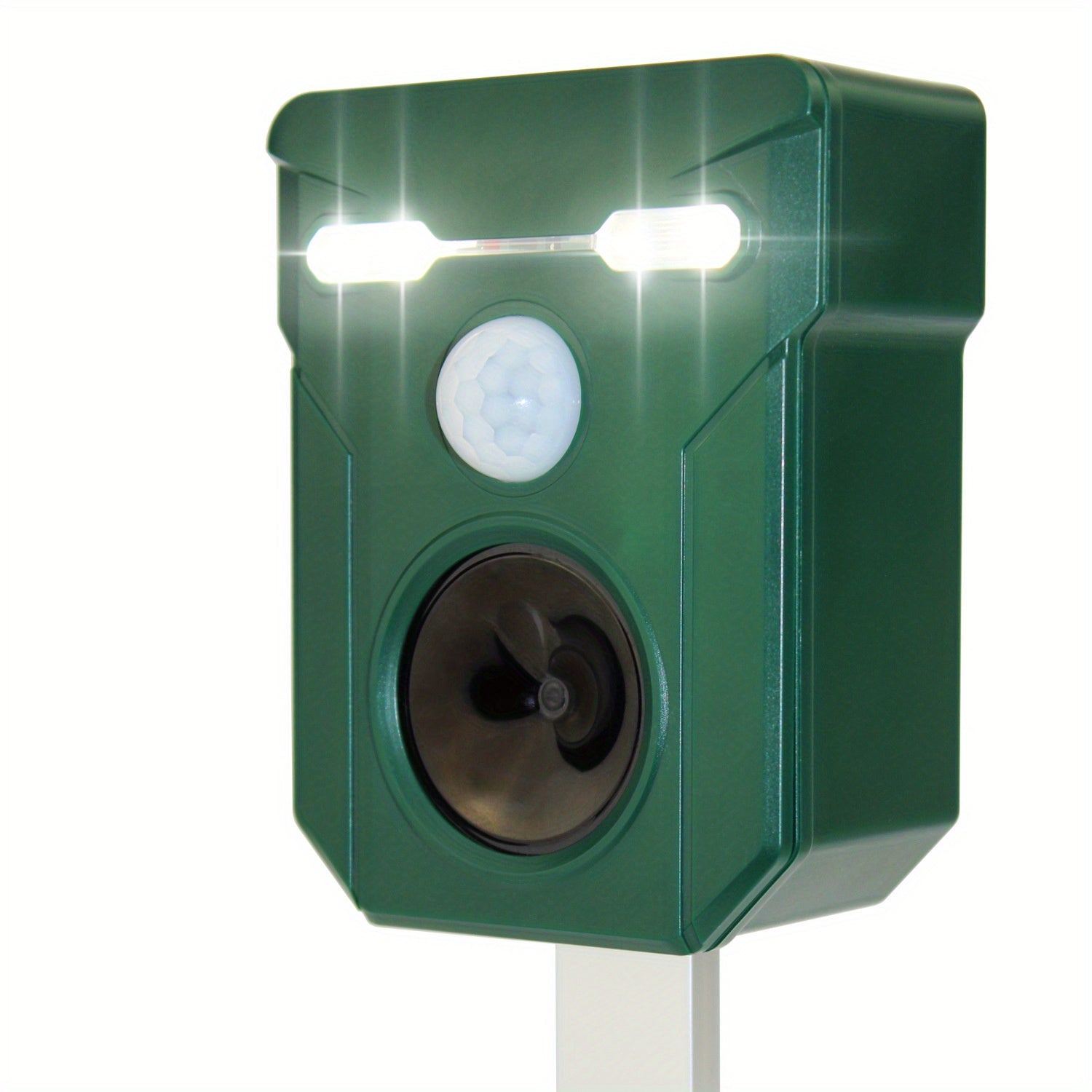 Outdoor Solar Ultrasonic Animal Repeller with Motion Light Sensor and Adjustable Sound and Flashing LED Lights