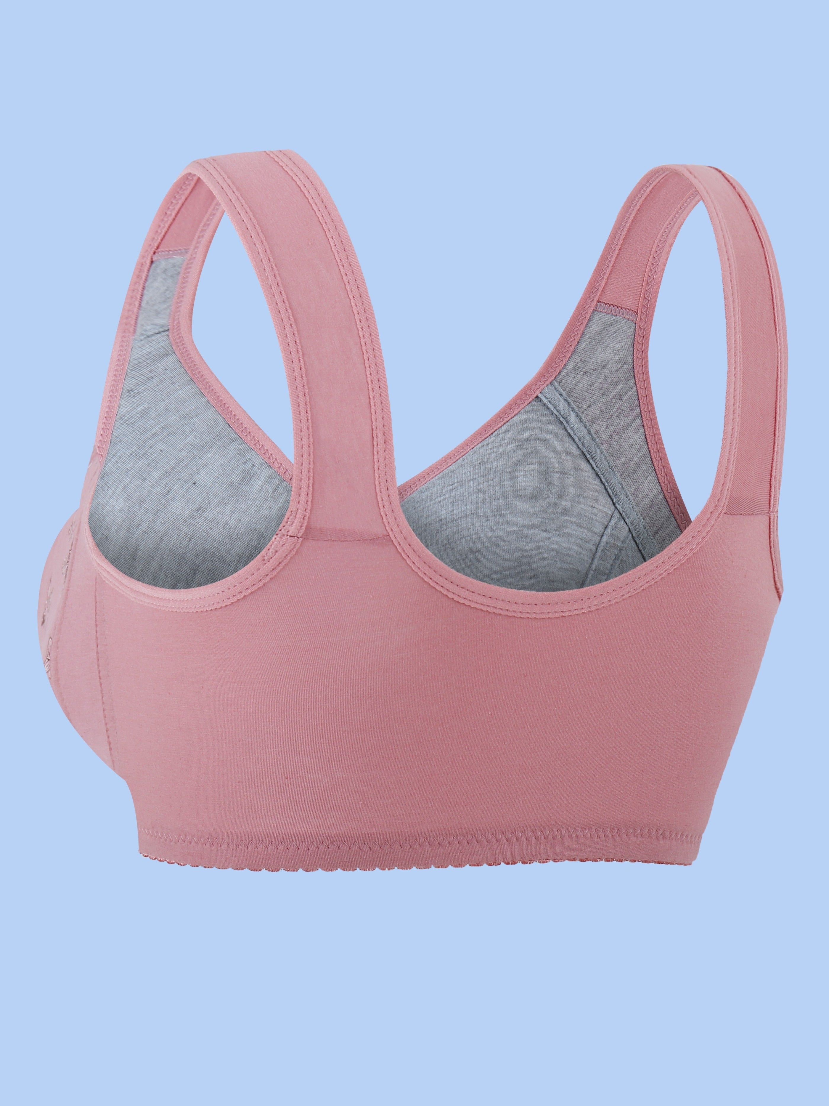 Women's Plus Size Floral Print Bras Seamless Front Closure Supportive