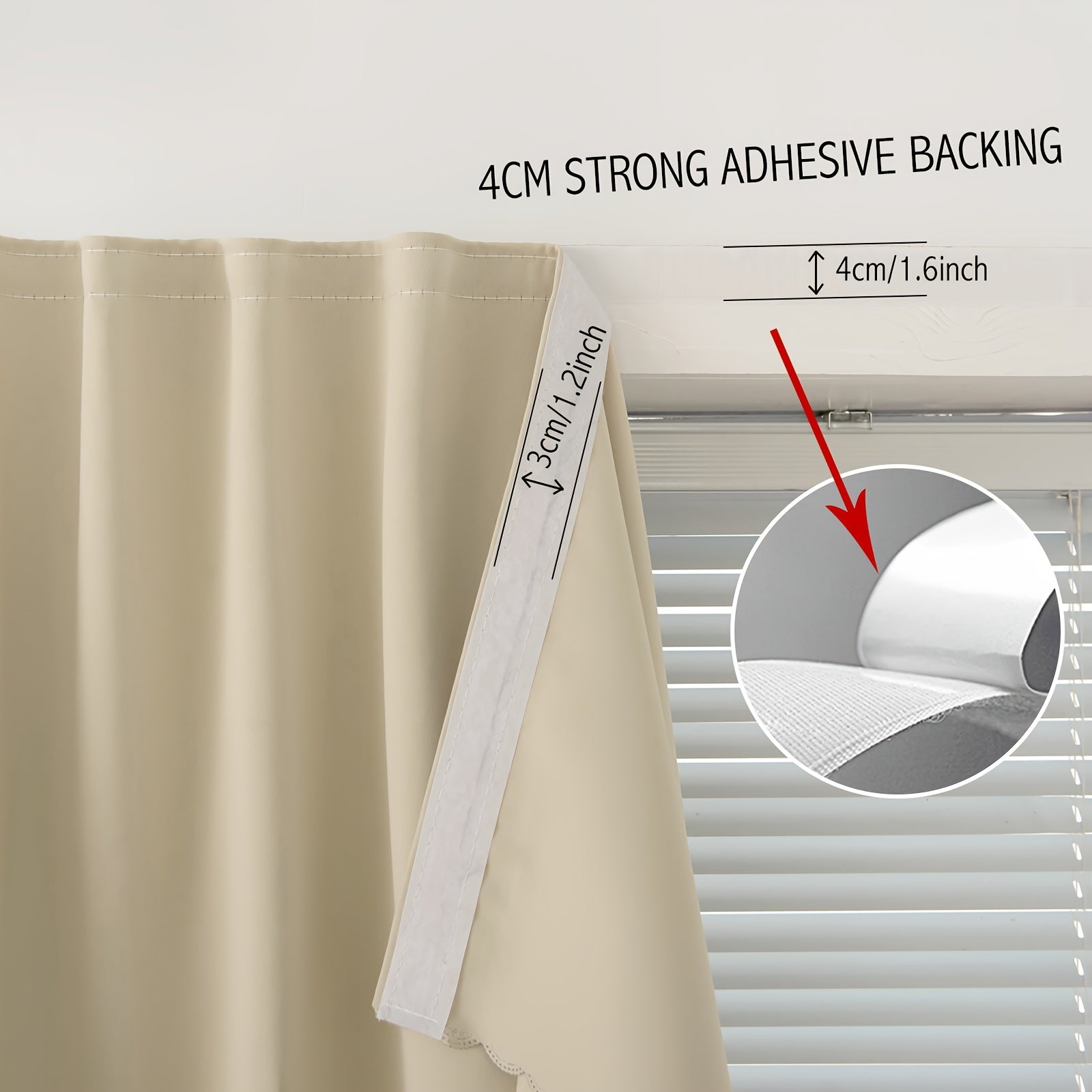 Blackout Curtain Panels Set of 1 Thermal Insulated Portable Room Darkening Tiebacks for Bedroom Living Room Office