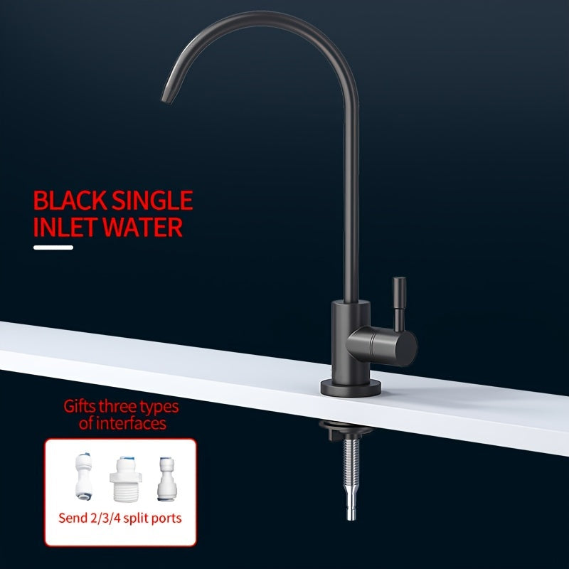 Stainless Steel Kitchen Faucet Extended Spigot Round Shape 304 Grade Non-Electric