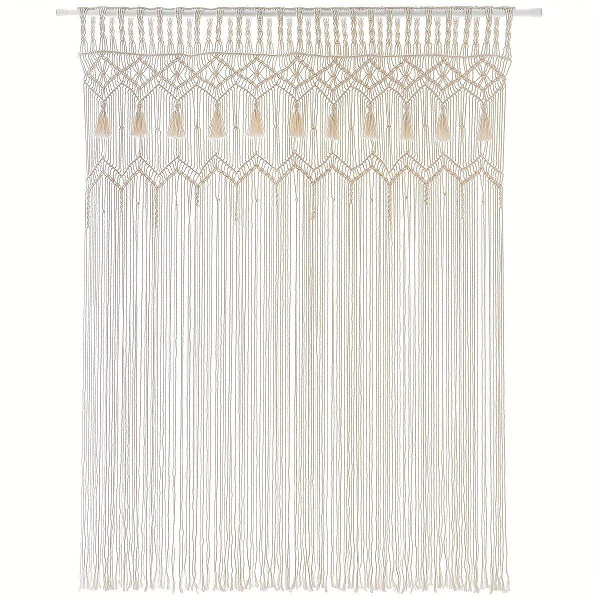 Bohemian Macrame Wall Hanging for Windows Woven Curtain Decor