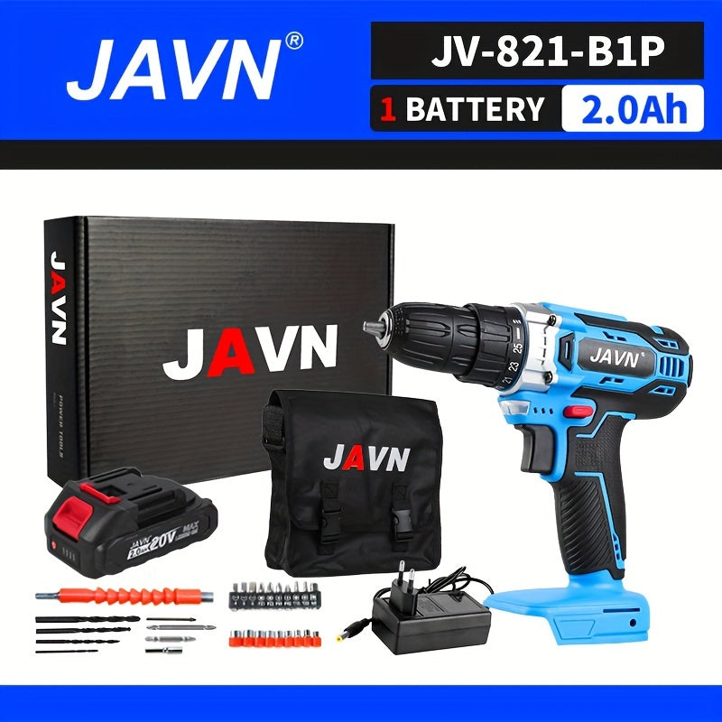 20V Cordless Drill and Electric Screwdriver Set with Lithium-Ion Battery and Ergonomic Grip Blue Black