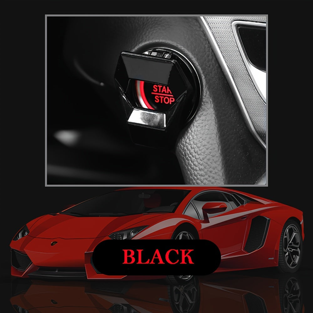 Carbon Fiber Car Start Button Cover Scratch-Resistant Red Black Ignition Switch Protector