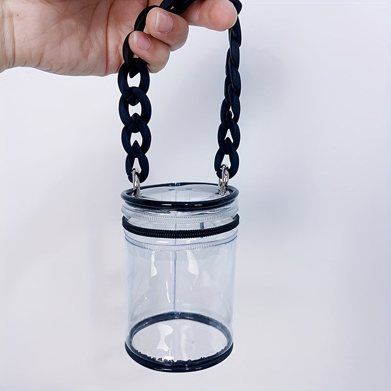 Transparent Hanging Doll Display Bag with Bubble Mart Mystery Box Design