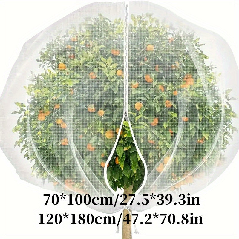 Fruit Tree Net Bags with Zipper and Drawstring for Pest Deer Bird Protection