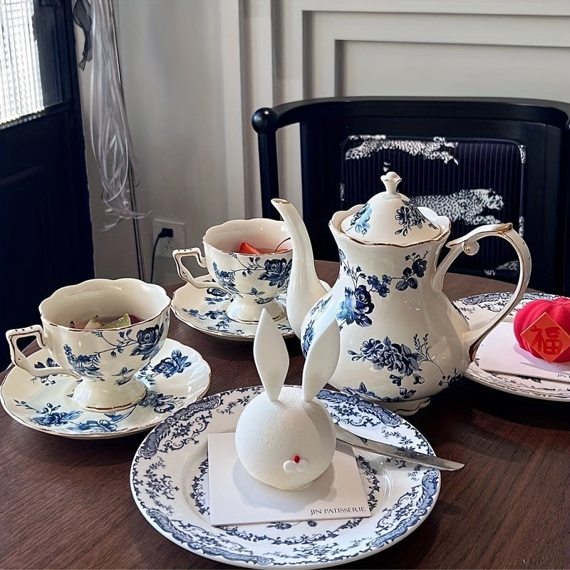 Ceramic Flower Teapot and Cup Set for Tea Coffee Gift