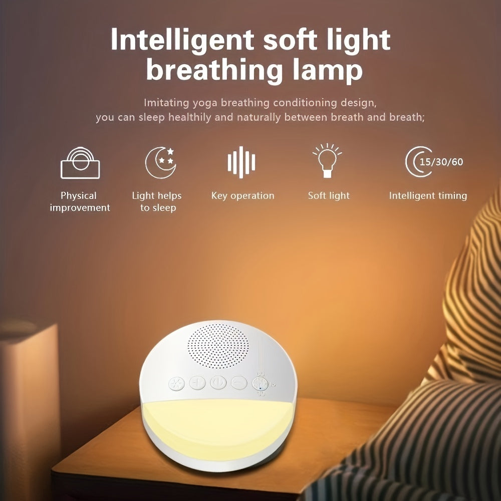 Portable White Noise Sleep Machine with 9 Soothing Sounds and USB Charging