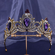 Baroque Style Crown Tiara with Rhinestones for Princesses and Queens Wedding Hair Accessory