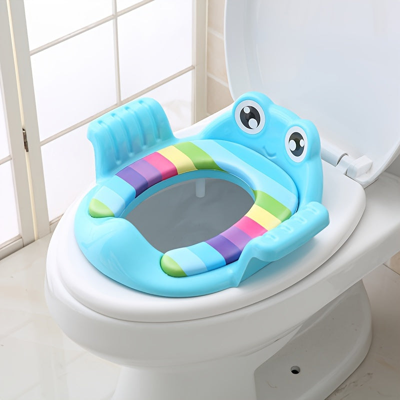 Children's Cartoon Toilet Training Seat with Frog and Dolphin Design Portable Non-Slip Potty for Boys and Girls