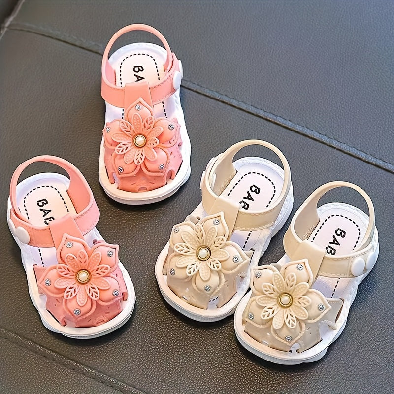 Girls' Summer Princess Sandals with Hollow Design PVC Low Top Toddler Shoes