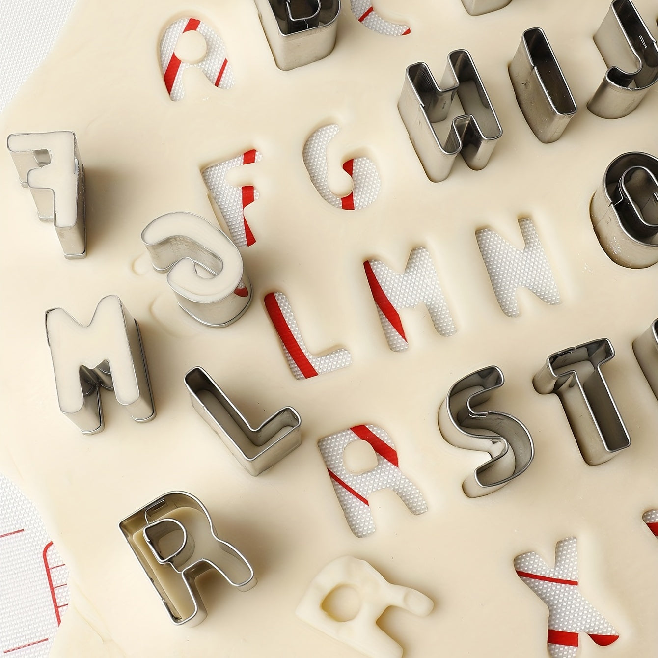 Set of 26 Stainless Steel Alphabet Cookie Cutters for Baking and Cake Decoration
