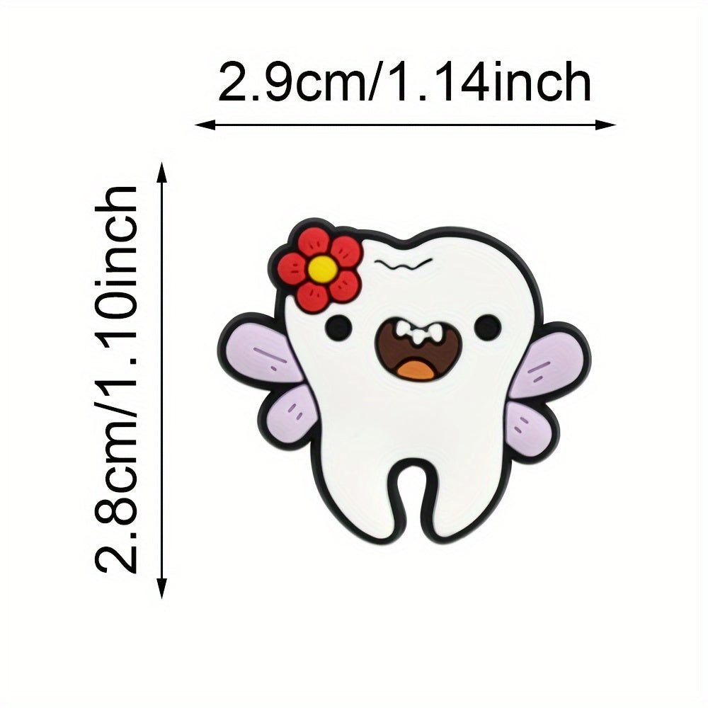 20Pcs Tooth-Shaped Shoe Charms Plastic DIY Sandals Garden Shoes Accessories