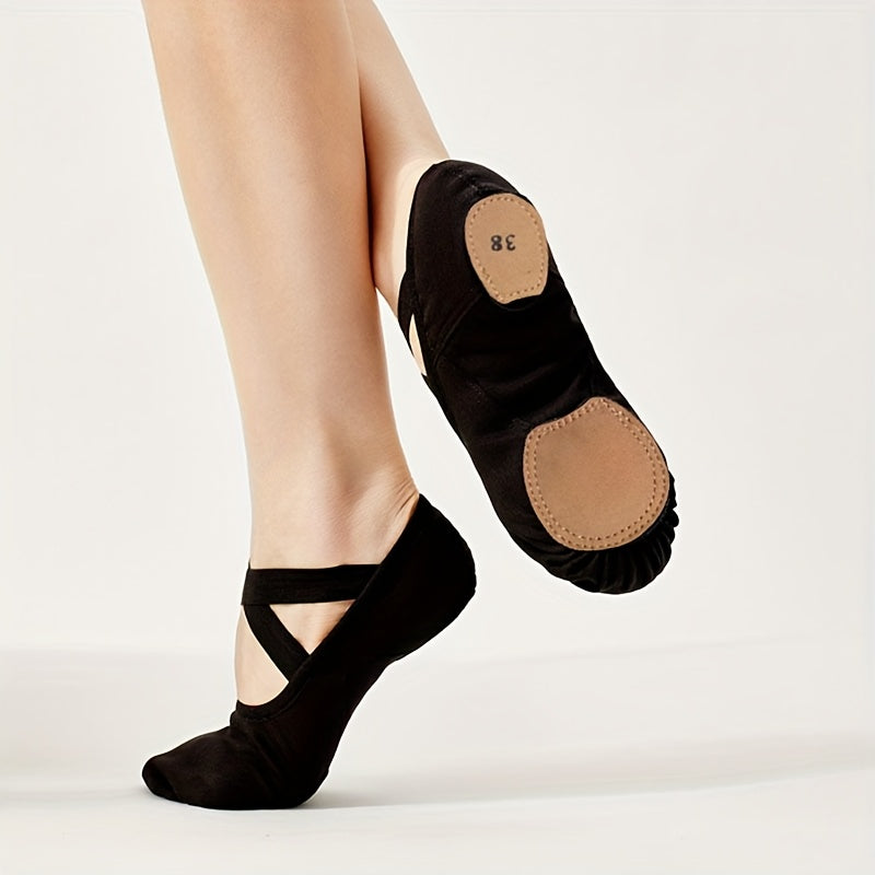 Women's Stretchy Fabric Ballet Pointe Shoes Soft Sole for Dance and Yoga