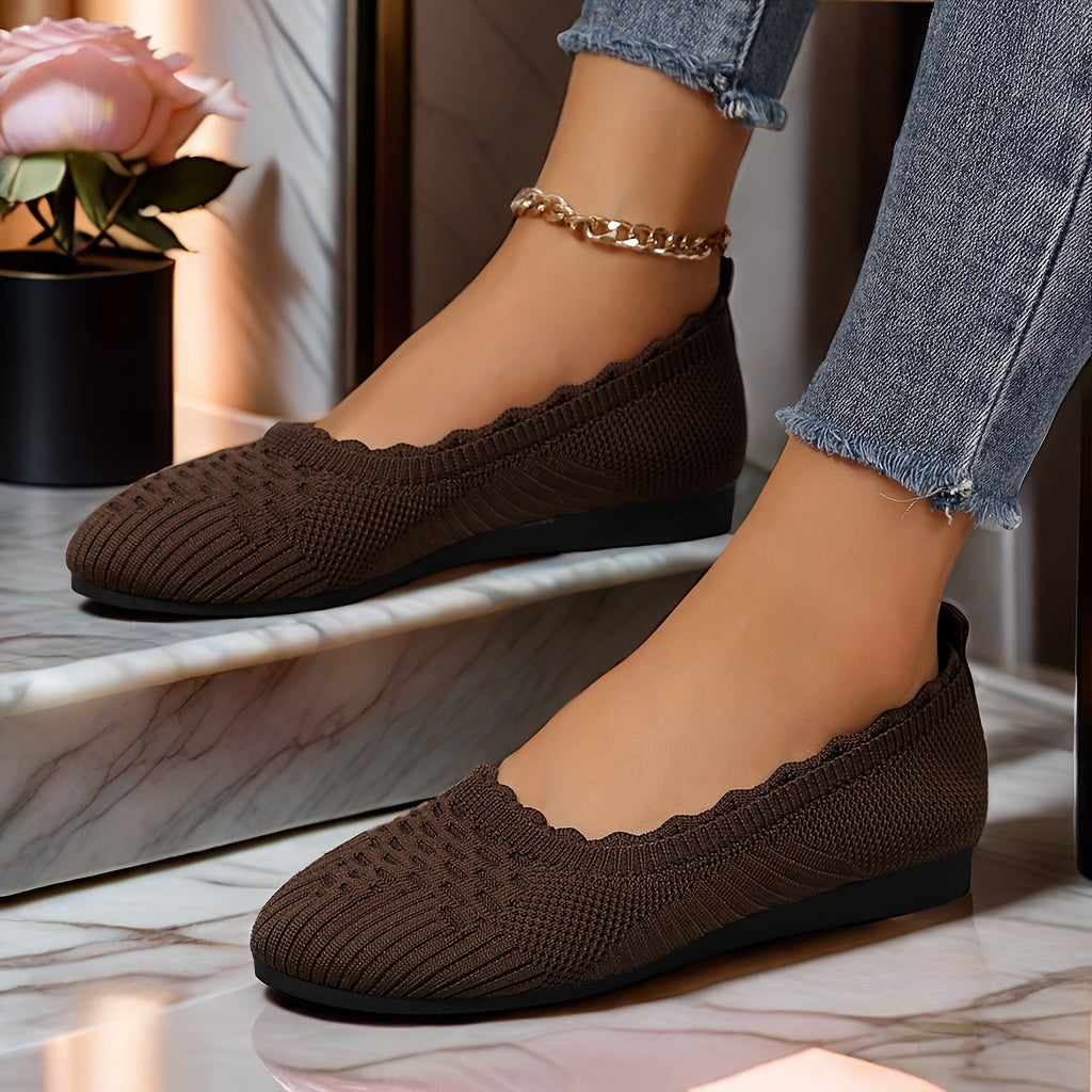 Женские легкие туфли-слипы из дышащей тканой ткани для всех сезонов, черные