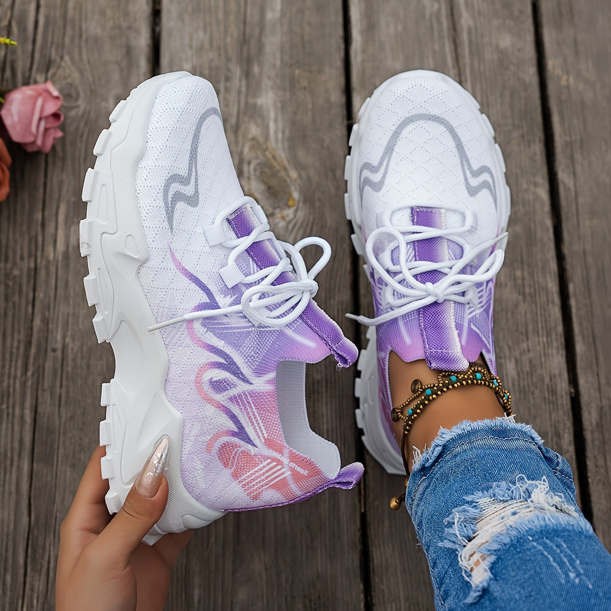 Women's Knit Casual Sneakers for Fashion and Comfort