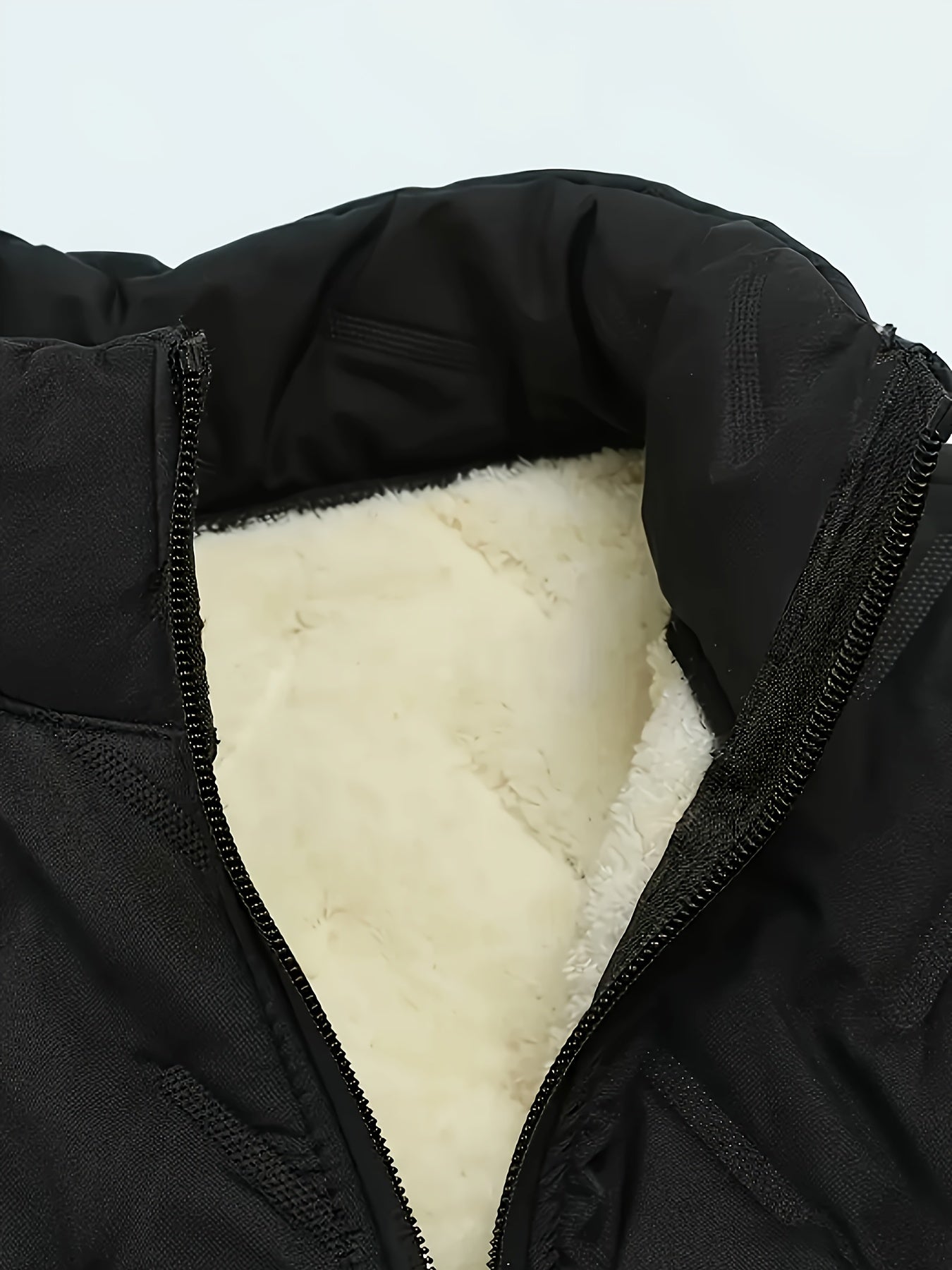 Men's Casual Sportswear Set Polyester Velvet-Lined Stand Collar Zip-Up Jacket Joggers Fall Winter