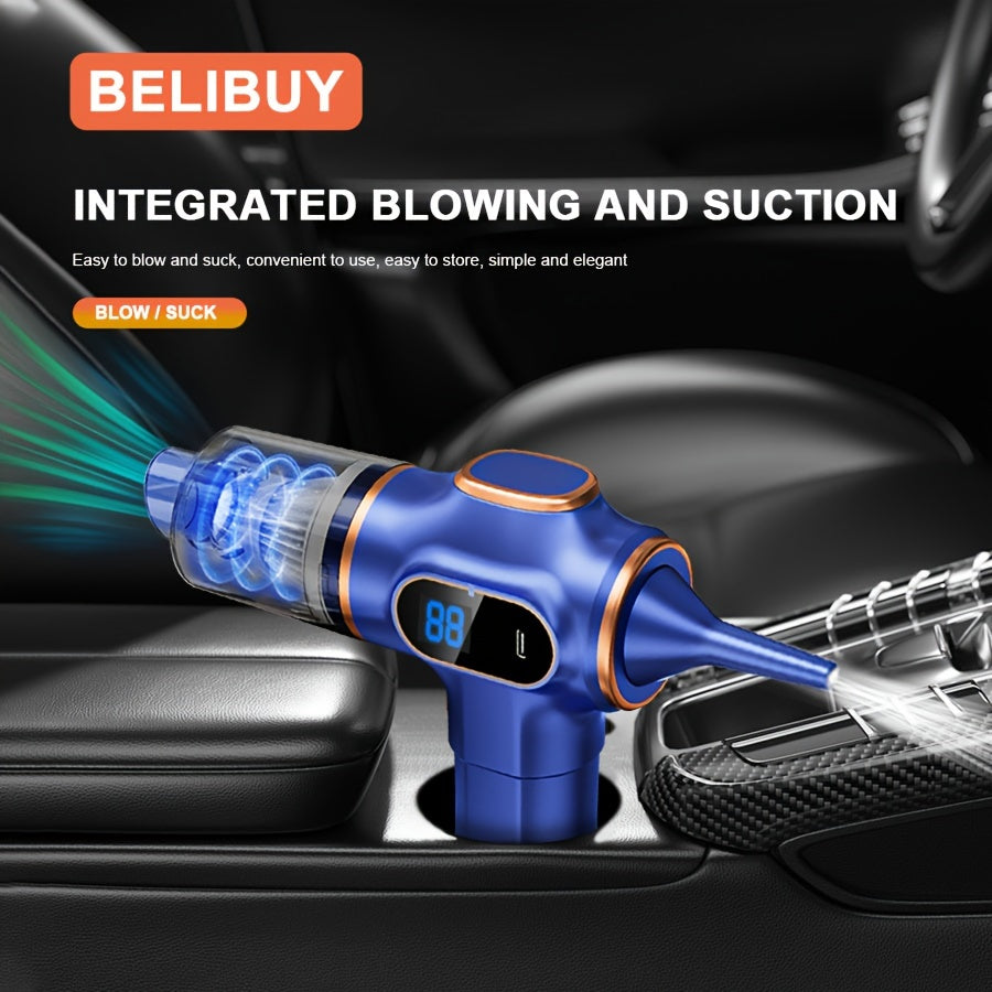 BELIBUY simsiz qo'l vakuum tozalagichi, USB orqali zaryadlash, 3.2KPa so'rish kuchi va bir nechta aksessuarlar bilan - avtomobil, ofis va uyda foydalanish uchun ideal.