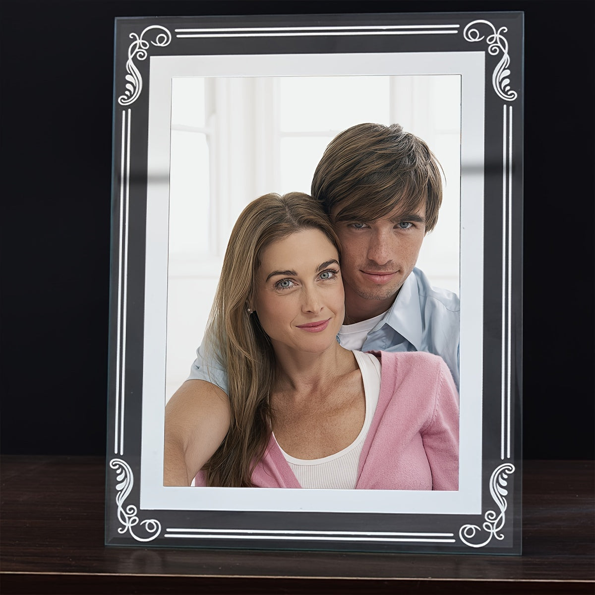 Clear Tempered Glass Photo Frame 15.24cm 17.78cm for Home Decor Wedding Birthday