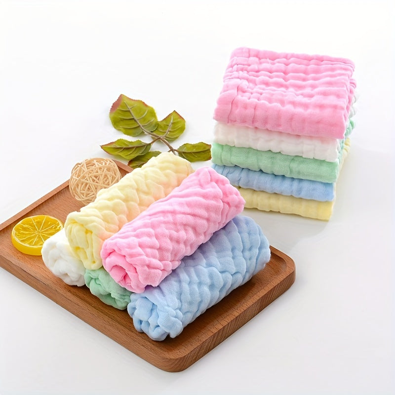 Set of 5 Baby Muslin Washcloths for Newborns Soft Cotton Face Towels Absorbent