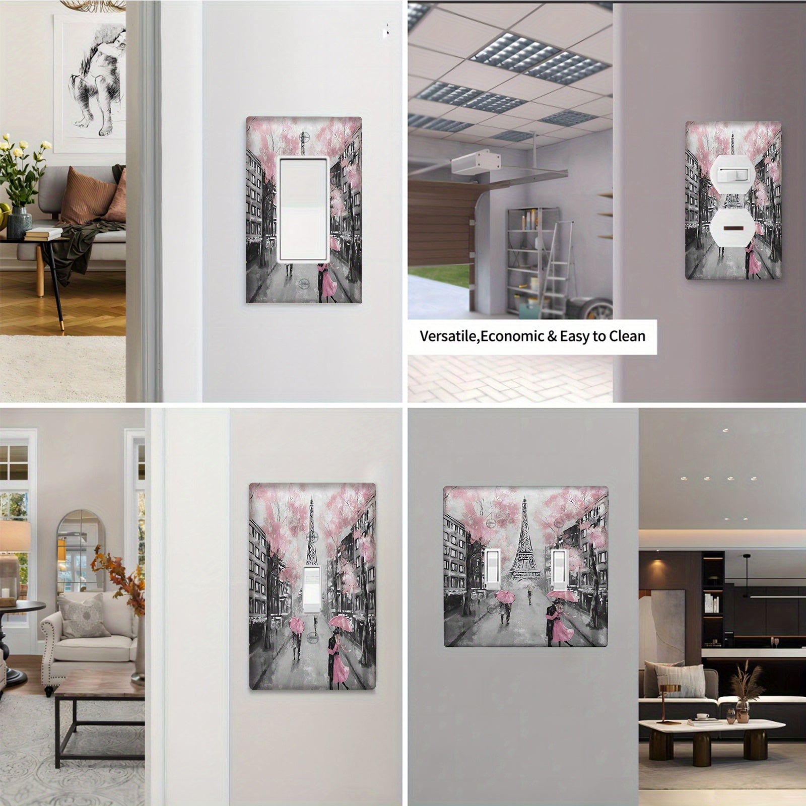 Элегантная крышка для выключателя света в форме Эйфелевой башни, не требует электричества или батареек, легко чистится, универсальный дизайн, идеально подходящий для любого оформления комнаты.