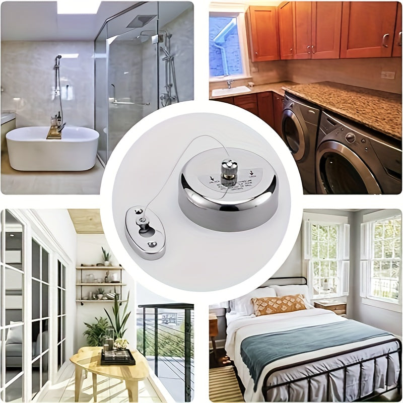 Adjustable Stainless Steel Wall-Mounted Laundry Line for Indoor Use