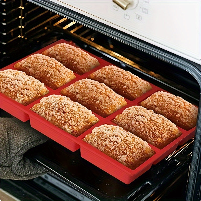 9-Cavity Silicone Mini Loaf Pan for Baking Bread Cake Meatloaf Durable Non-Stick