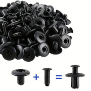 50 Pack Black Plastic Car Rivets Fastener Clips for Bumper Trim Panel