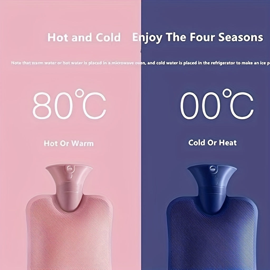 Large 2L Hot Water Bottle with Removable Knitted Cover for Neck and Shoulder Pain Relief Multiple Colors