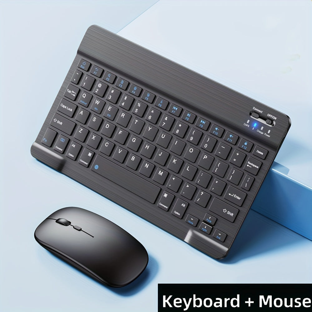 Portable Wireless Mini Keyboard and Mouse Combo with Rechargeable Battery and Optical Tracking