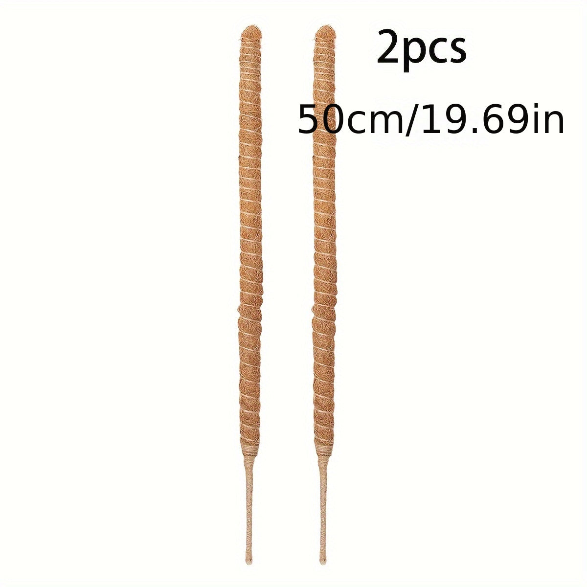 2-Pack Metal Moss Poles for Monstera Climbing Plants Indoor Garden Vine Support Stakes with Coconut Fiber Rope