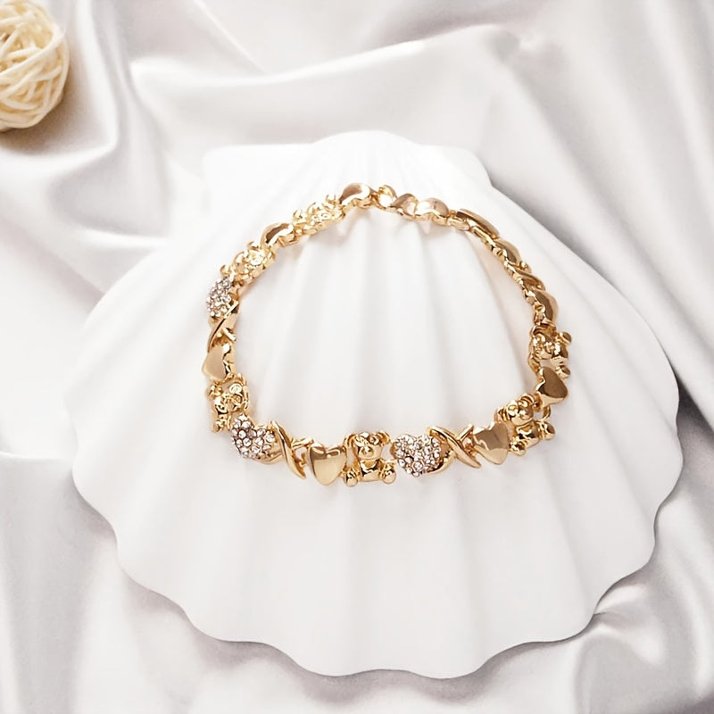 Women’s Wedding Jewelry Set with Earrings Ring Bracelet Necklace 5 Piece Gift