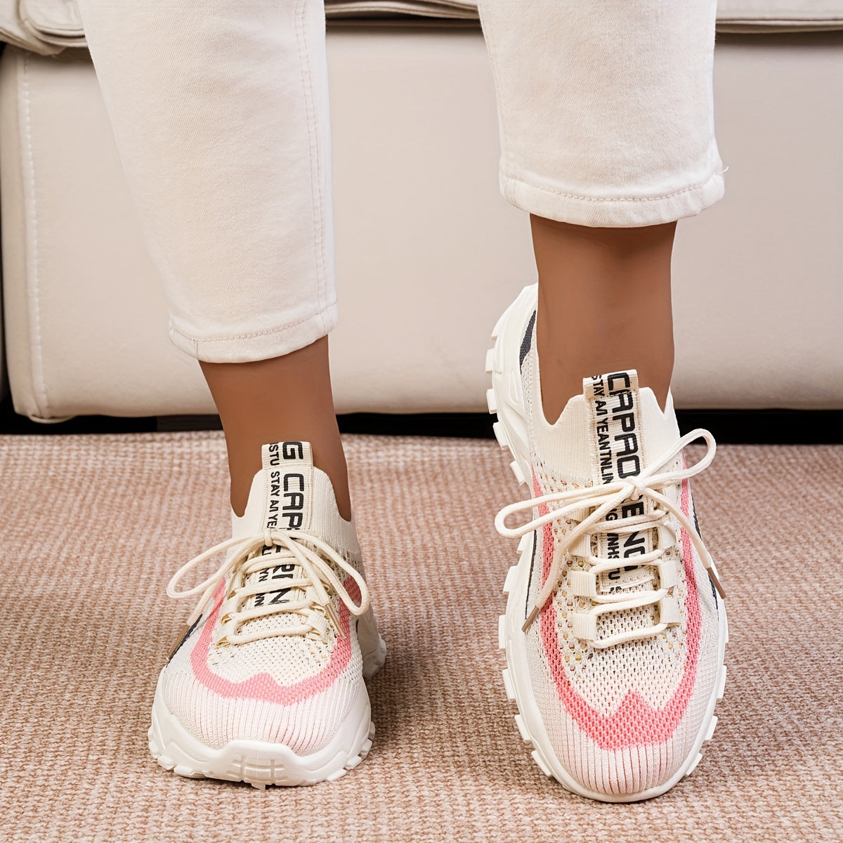 Women's Mesh Platform Sneakers Casual Low Top Tennis Shoes Plus Size
