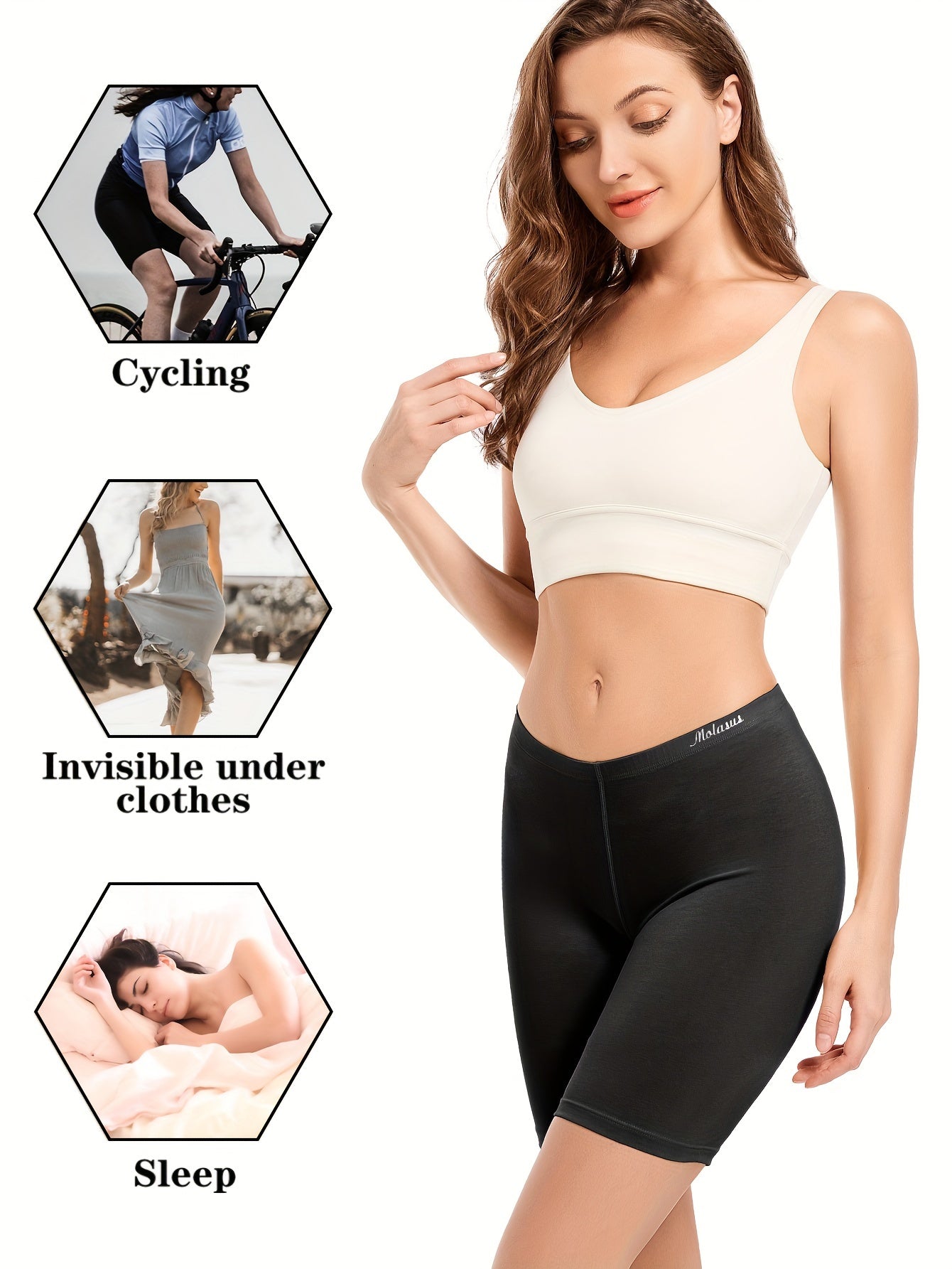 Women's Slimming Shapewear Shorts 4 Pack Biker Style Butt Lifting Breathable Cotton