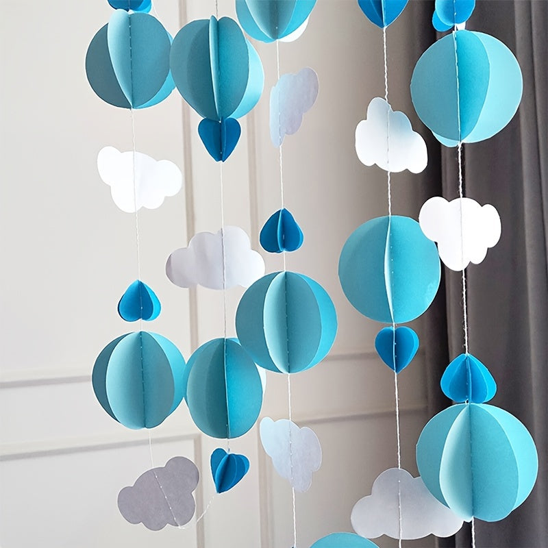 Decoración de pared con corazón de papel 3D, nube y flor para el hogar