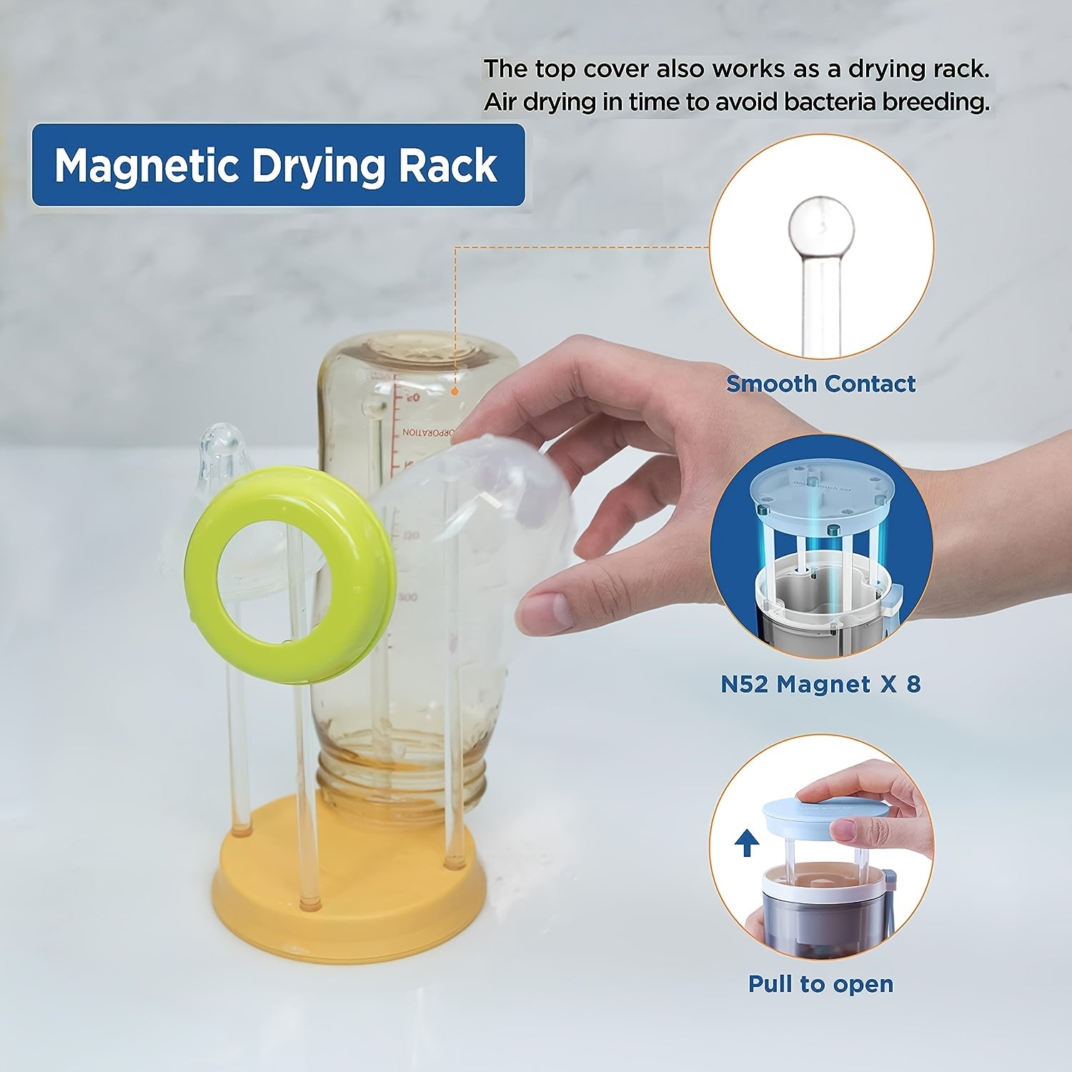 Travel Bottle Cleaning Set with Extendable Silicone Brush Nipple Straw Cleaner and Dispenser