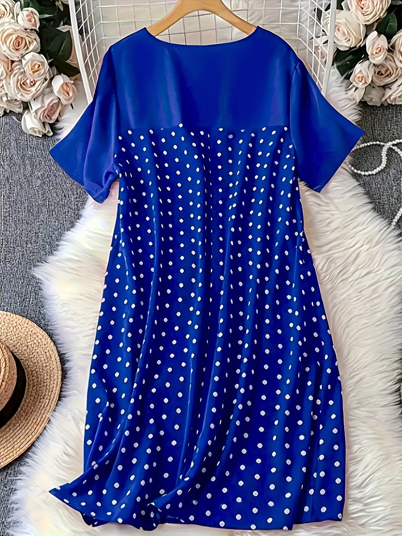 Женский комплект ночной рубашки с коротким рукавом в горошек из хлопка, повседневная домашняя одежда