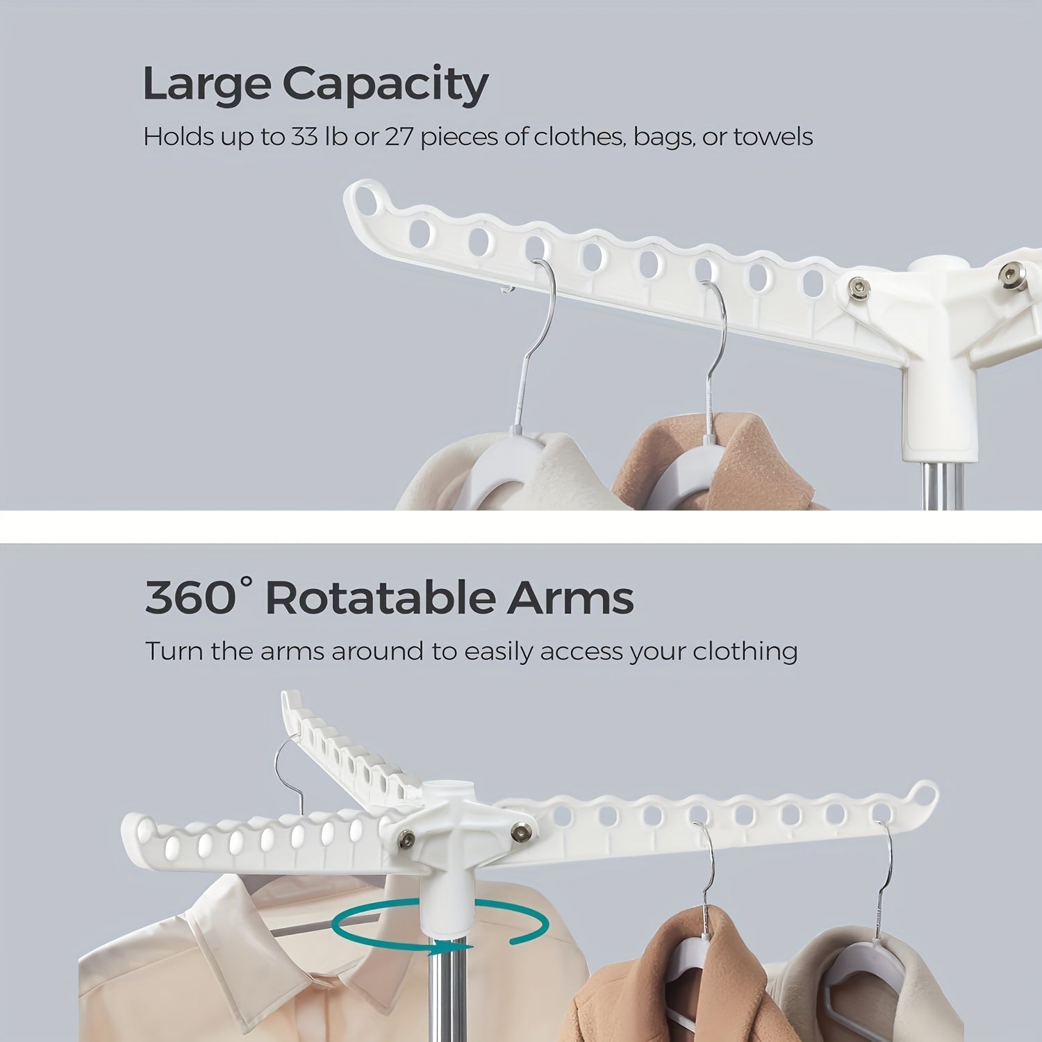 Extendable Stainless Steel Tripod Clothes Dryer with Collapsible Stand