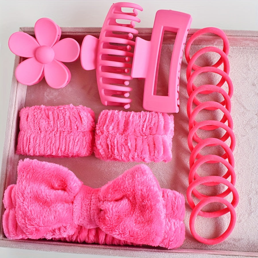 Valentine's Day Gift Set Hair Clips Hair Ties Wrist Towel 16 Pieces