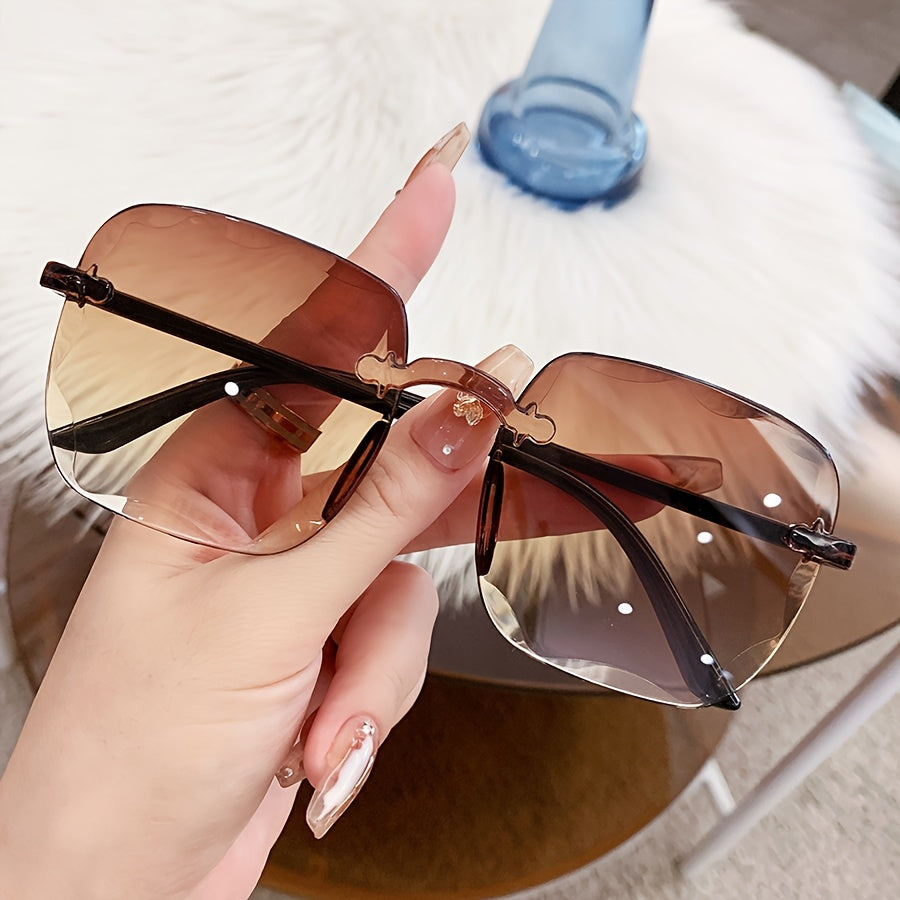 Women's Frameless Fashion Glasses Set for Shopping and Photography