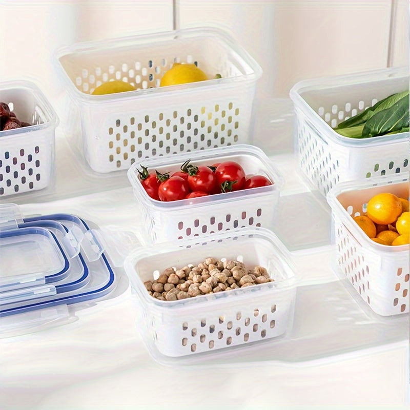 Set of 4 Leak-Proof Reusable Food Storage Containers with Lids for Meat Fruits Grains