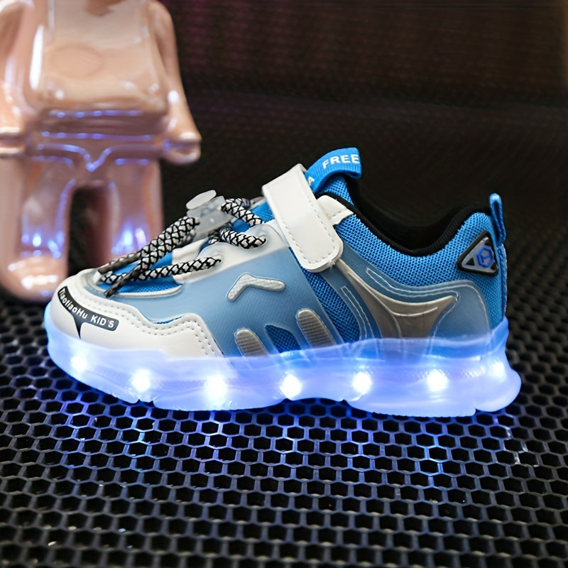 Kids' Light-Up Sneakers Boys Girls Rechargeable Colorful Breathable Mesh Spring Summer