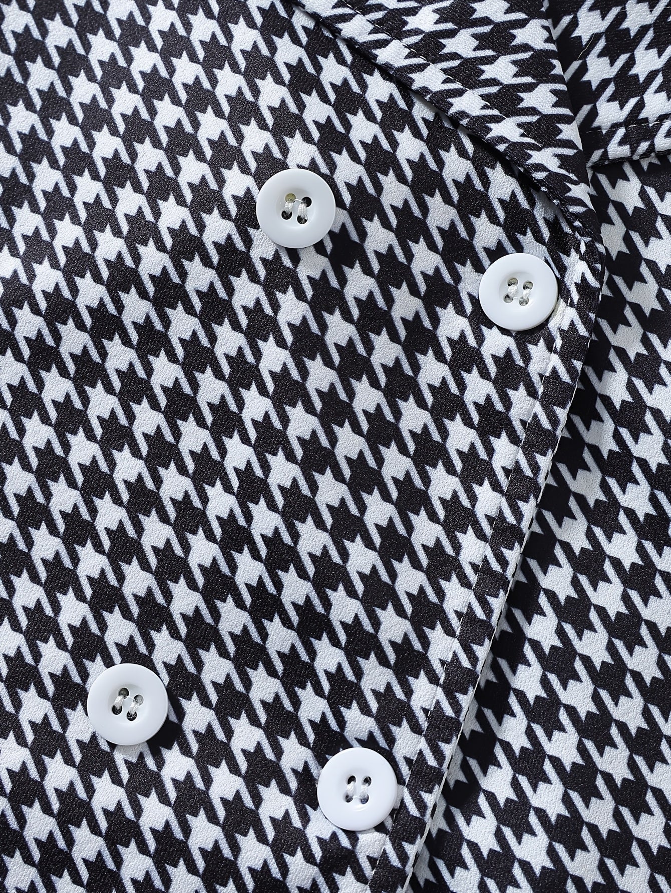 Girls Autumn Winter Korean Style Houndstooth Top and Wide-Leg Pants Set