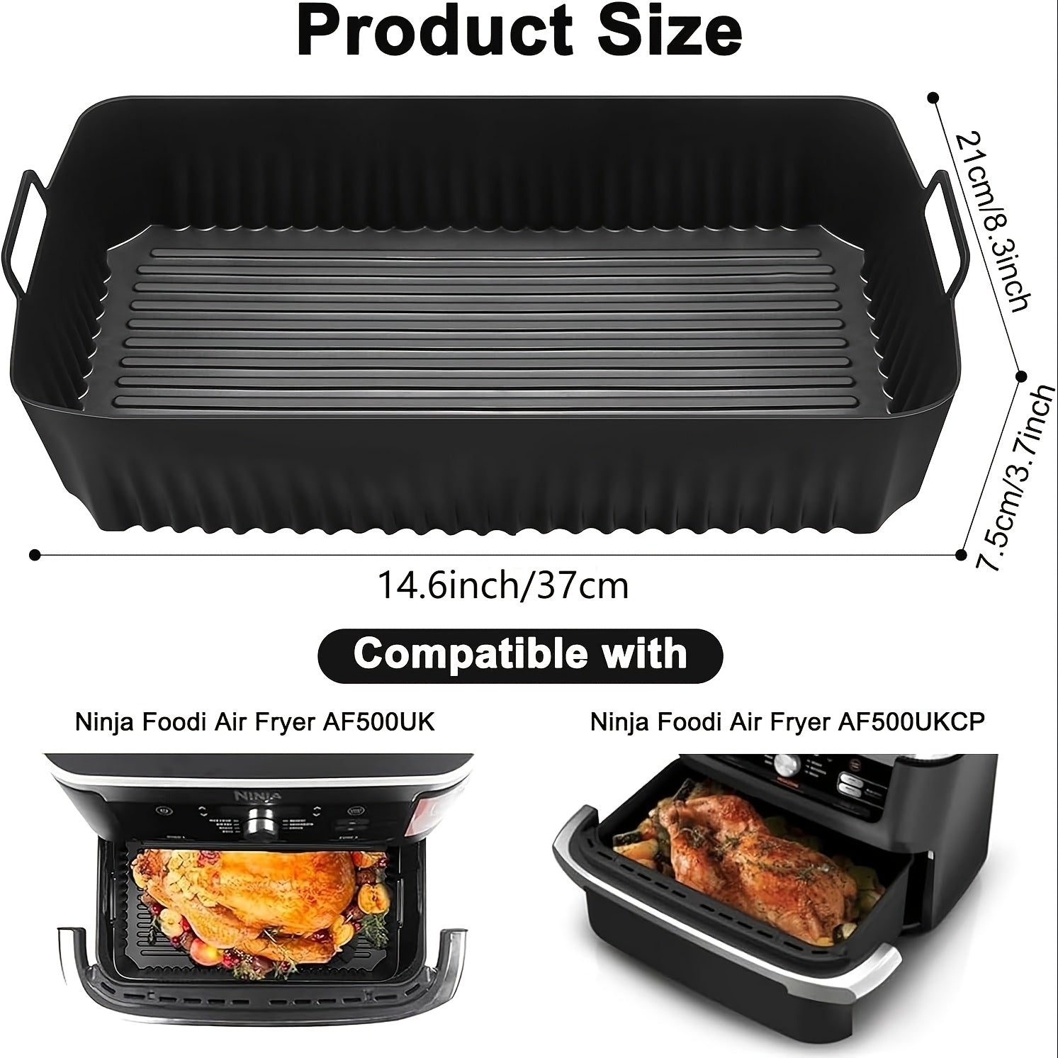 Silicone Air Fryer Liner for 10.4L Large Capacity Ninja AF500UK Accessory Insert