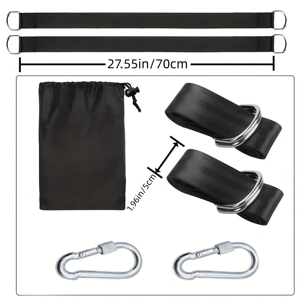 Xavfsizlik qulfi va olib yurish sumkasi bilan camping hammok uchun daraxt tebranishi to'plami, barcha tebranish turlari uchun mos.