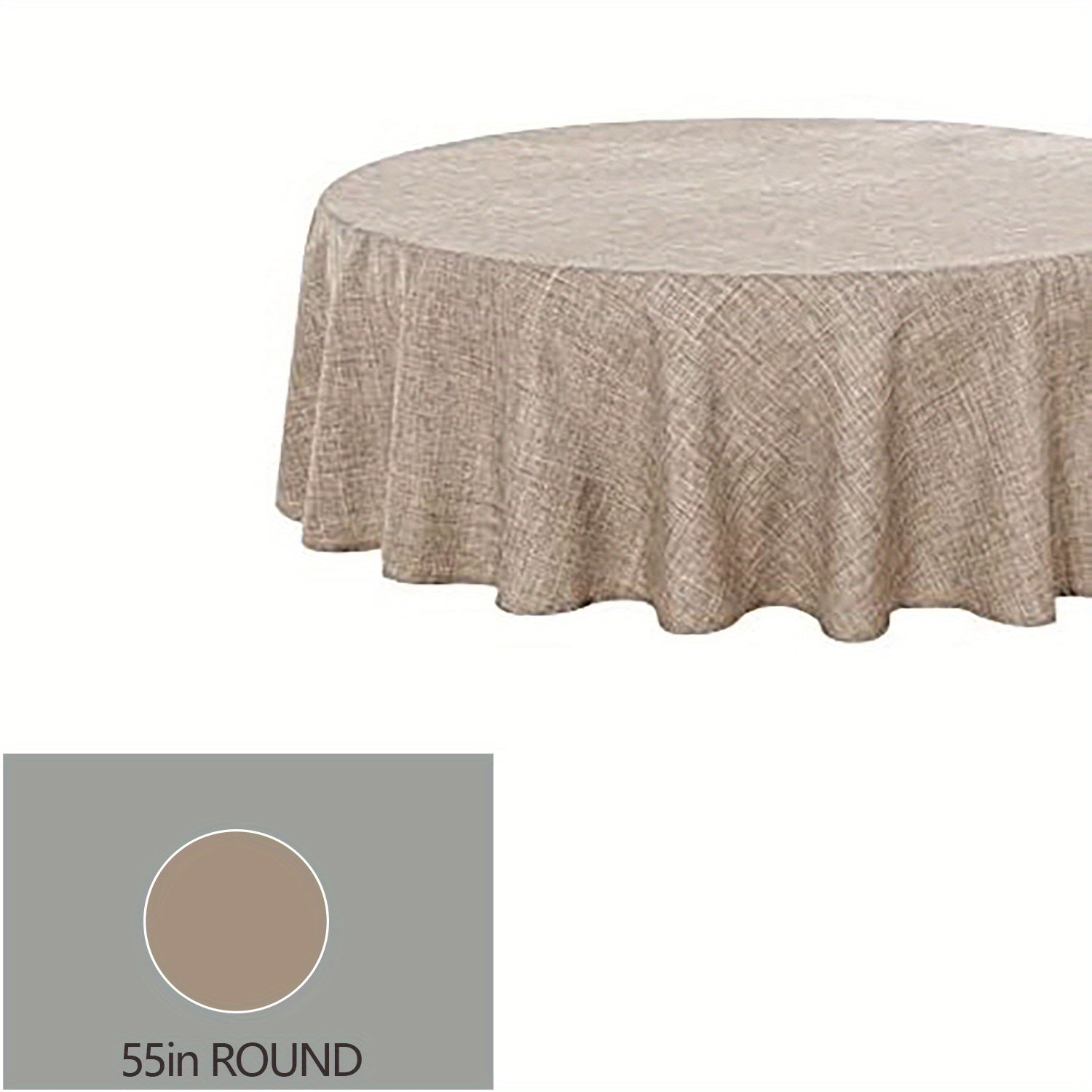 Beige Polyester Rectangular Tablecloth for Picnic and Holiday Gatherings