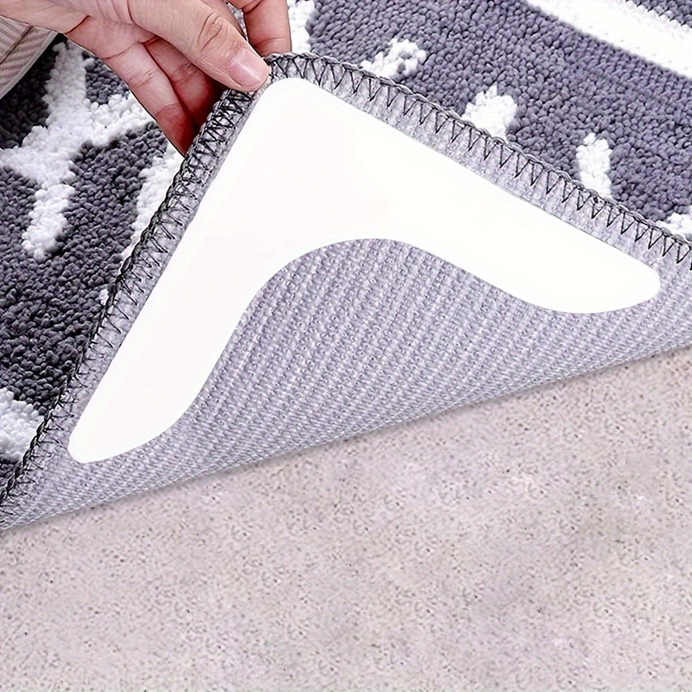 10 ta qayta ishlatiladigan gilam ushlagichlar to'plami, sirpanishga qarshi texnologiya - yog'och va plitka polida maydon gilamlarini mustahkamlash uchun kuchli yopishqoq, iz qoldirmaydi.