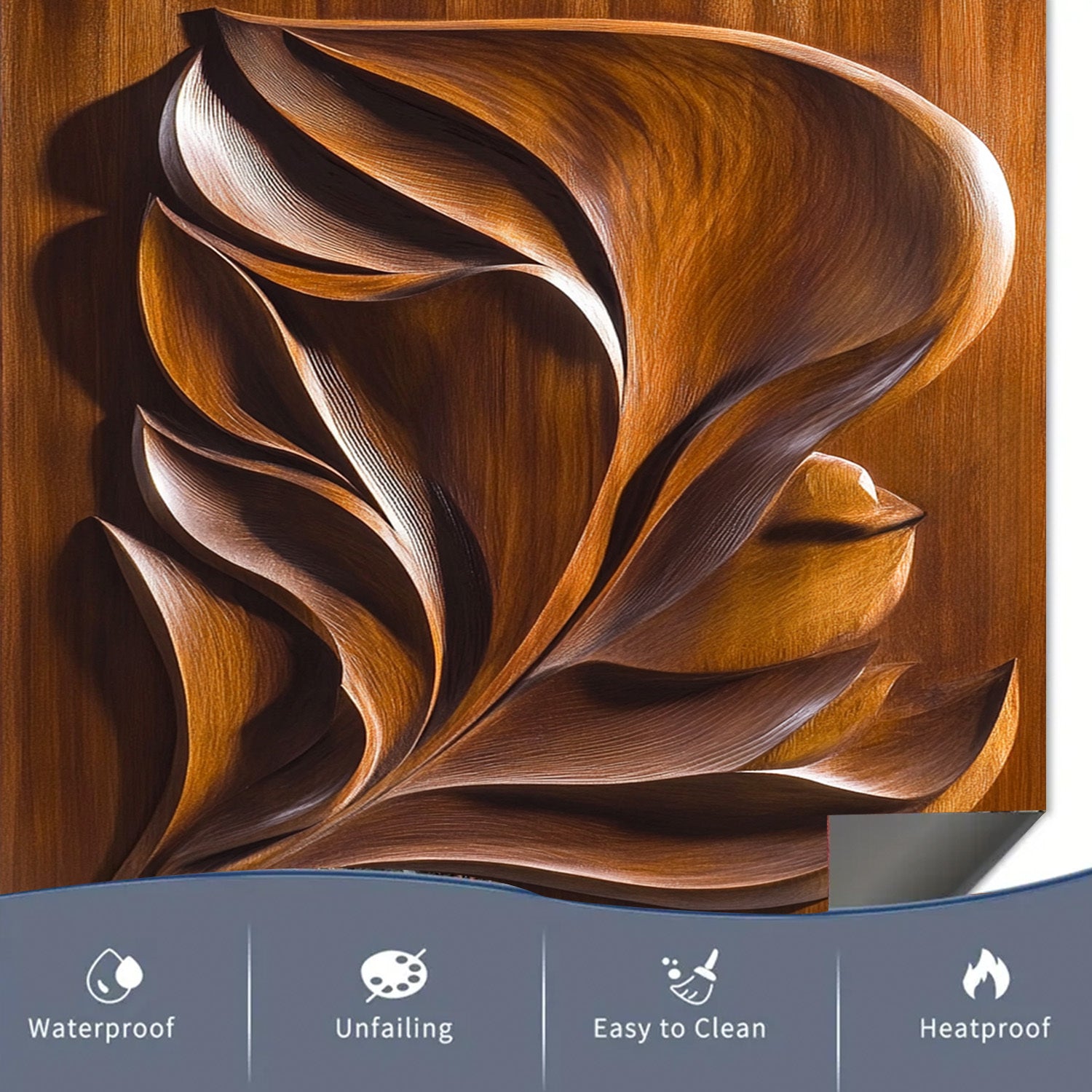 Yog'och barg dizayni dishwasher magnit qopqog'i, suv o'tkazmaydigan, issiqlikka chidamli metall panel stiker