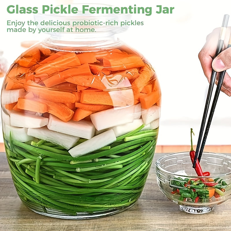 Glass Fermentation Jar 2500ml 84oz for Kimchi Pickles Moisture-Resistant