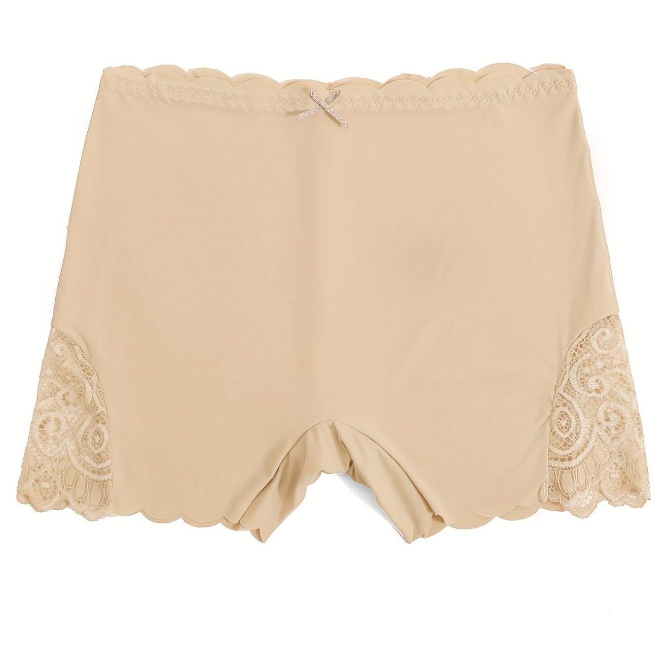 Бойшорт с кружевной отделкой, волнистым краем и бантиком для женского нижнего белья. Удобные и мягкие.