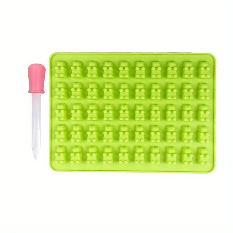 Silicone Candy Molds Set with Droppers for Gummies, Chocolate, and Fondant
